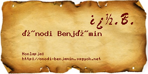 Ónodi Benjámin névjegykártya